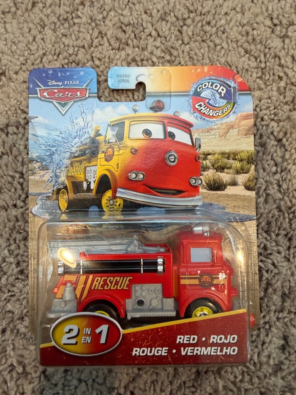 Disney Pixar Cars Color Changing Red Fire Truck. Die-cast metal 1:55 scale